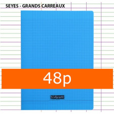 CAHIER GRANDS CARREAUX 48 PAGES 210X297 POLYPRO BLEU CALLIGRAPHE