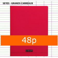 CAHIER GRANDS CARREAUX 48 PAGES 170X220 POLYPRO ROUGE CALLIGRAPHE