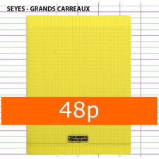 CAHIER GRANDS CARREAUX 48 PAGES 170X220 POLYPRO JAUNE CALLIGRAPHE