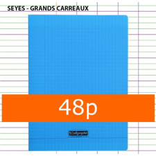 CAHIER GRANDS CARREAUX 48 PAGES 170X220 POLYPRO BLEU CALLIGRAPHE
