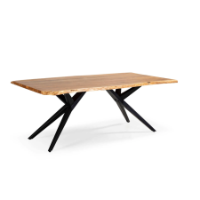 TABLE A MANGER 16245 EN BOIS D'ACCIA ET PIEDS EN METAL