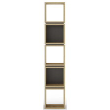 BIBLIOTHEQUE LOFTY 5 CASES 17239 EFFET BOIS CLAIR GRIS