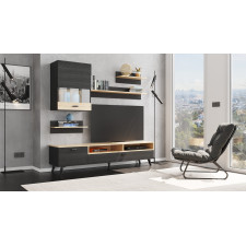 LIVING RIK AVEC RANGEMENT EFFET BOIS GRIS