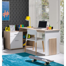 BUREAU D ANGLE COMO EFFET CHENE BLANC