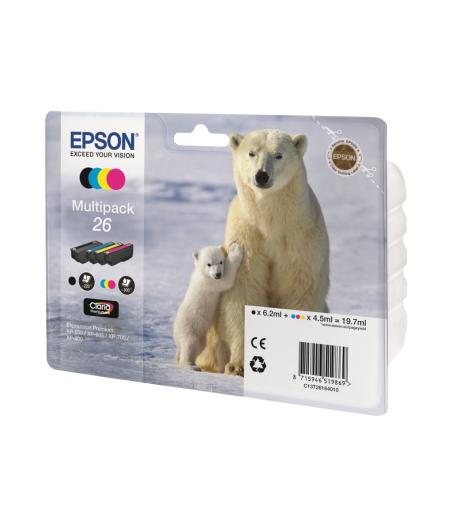 CARTOUCHE D\'ENCRE EPSON MULTIPACK 4-COLOURS 26 CLARIA PREM
