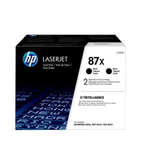 CARTOUCHE TONER HP CF287XD 87X - NOIR - 18 000 PAGES - PACK DE 2