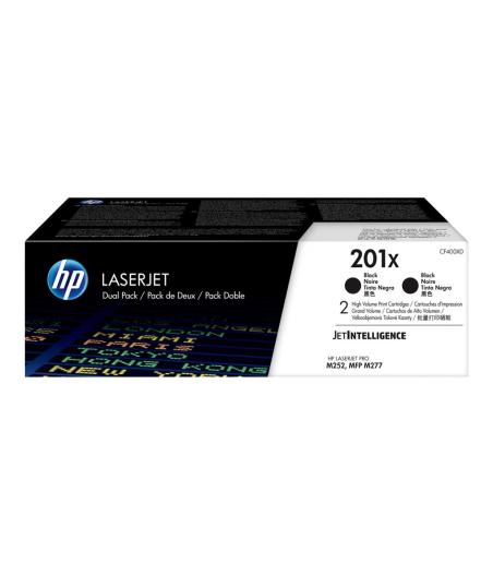 CARTOUCHE TONER HP CF400XD 201X - NOIR - 2800 PAGES - PACK DE 2