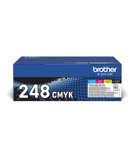 PACK DE 4 CARTOUCHES TONER BROTHER TN248CMYK - NOIR, JAUNE, MAGENTA...