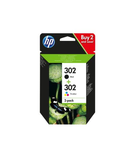 CARTOUCHE D'ENCRE HP X4D37AE 302 - TROIS COULEURS - PACK DE 2