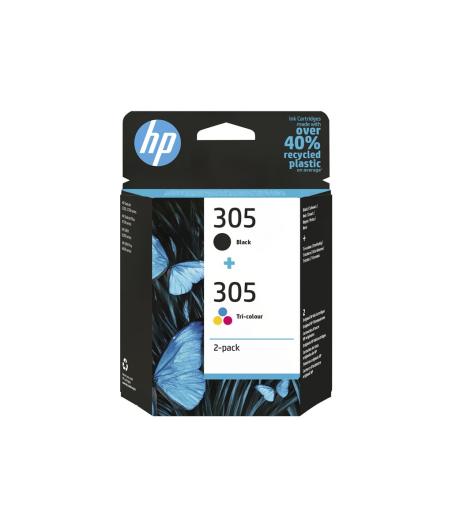 CARTOUCHE D'ENCRE HP 6ZD17AE 305 2-PACK TROIS COULEURS + NOIR
