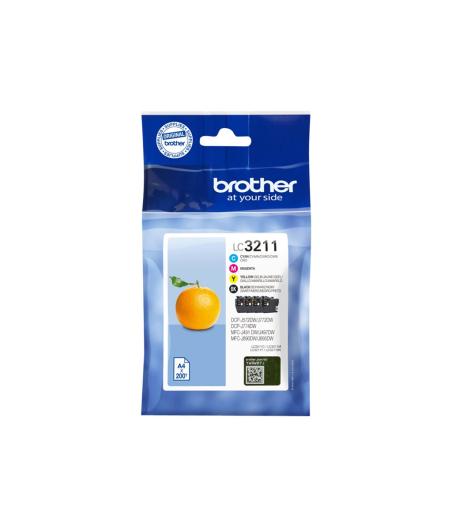 PACK DE 4 CARTOUCHES D'ENCRE BROTHER LC3211VAL - 4 COULEURS