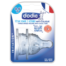 LOT DE 2 TETINES ANTI COLIQUES DODIE DEBIT 1 DES 0/6 MOIS