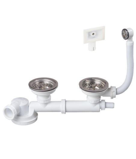 VIDAGE COMPLET EVIER 2 BACS Ø90 MM EXTRAPLAT