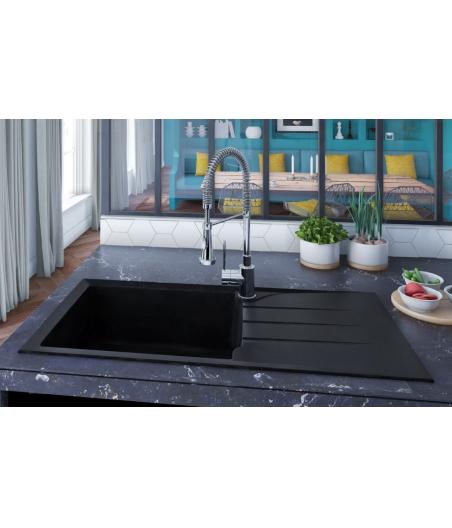 EVIER ENCASTRABLE ALOA-SMC-XL- 1 BAC XL - NOIR PAILLETE