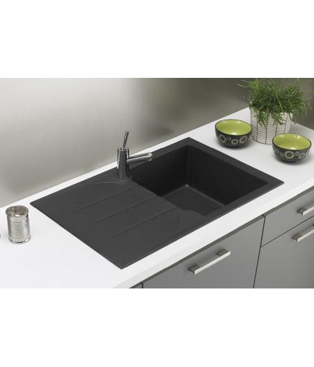 EVIER ENCASTRABLE ALOA-SMC- 1 BAC - NOIR PAILLETE