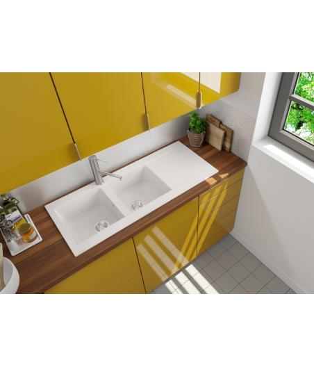 EVIER ENCASTRABLE EINNA-SMC-2 BACS - BLANC UNI