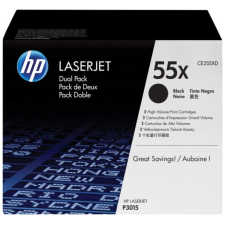 CARTOUCHE TONER HP 55X CE255X NOIRE LASERJET 13500 PAGES PACK DE 2