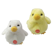 PELUCHE POUSSIN AVEC SON 9 CM