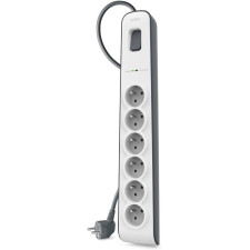 MULTIPRISE PARAFOUDRE DEBFLEX 6 PRISES 16A 2P T INTERRUPTEUR GRIS