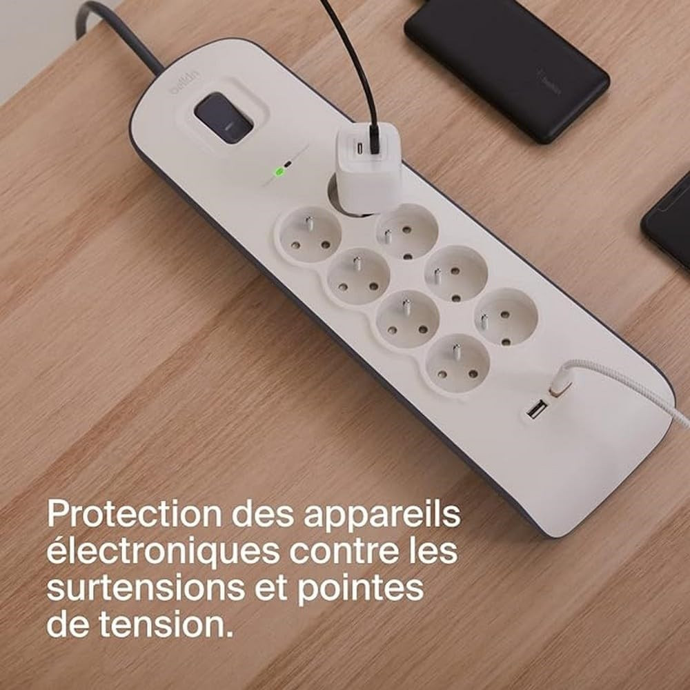 Multiprise protégée parafoudre 8 prises avec interrupteur - Achat/Vente