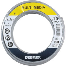 CÂBLE RÉSEAU DEBFLEX RJ45 U UTP CAT 5E 4P 10M GRIS